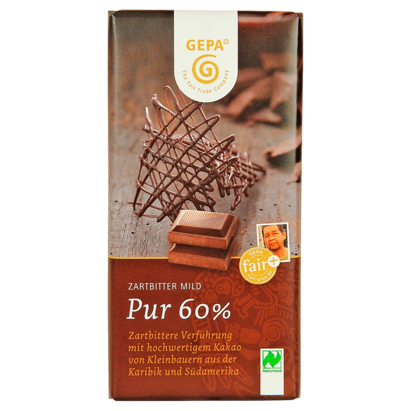 Gepa Bio Schokolade Zartbitter mild pur 60% 100g